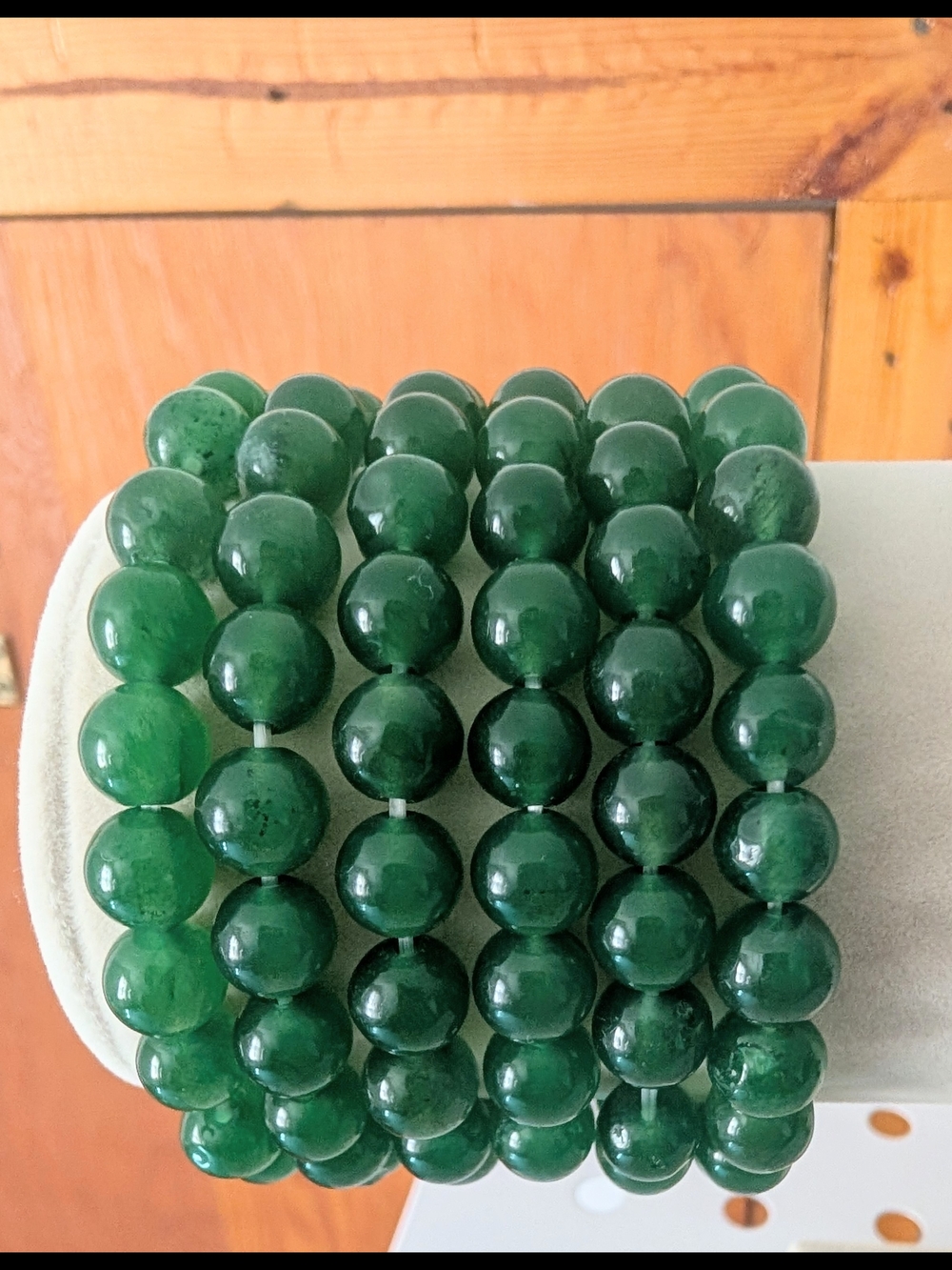 6 Natural Aventurine Stretch Bracelets - Jade Looking!